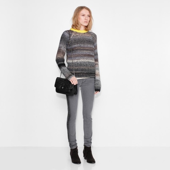 nwt zadig & voltaire kong pa striped wool blend pullover sweater, size small - Picture 9 of 9